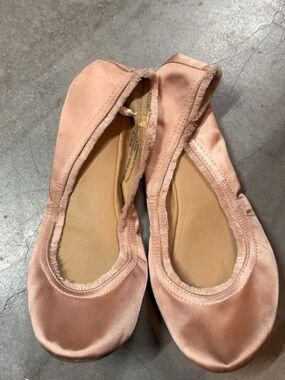 Women's Ballet Flats in Blush Pink - Soft Satin Slip-On